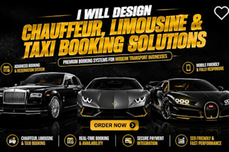 design chauffeur, limousine and taxi booking website