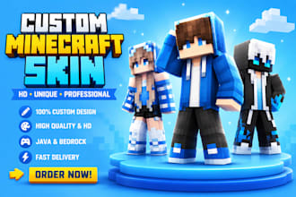 create custom minecraft skin, HD minecraft skin and unique character skin