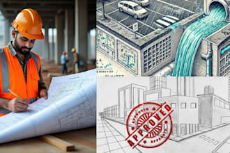 design grading plan, drainage plan, site plan and civil engineering drawings