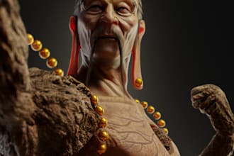do a realistic 3d character for game or animation