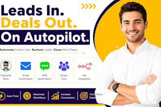 setup followup boss workflow email SMS automation smart lists n8n integration