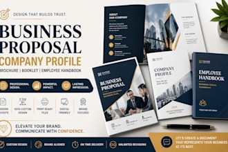 design business proposal company profile brochure booklet employee handbook