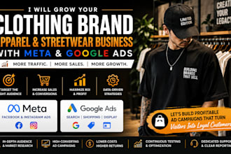 grow your clothingbrand apparel and streetwear business with meta and google ads