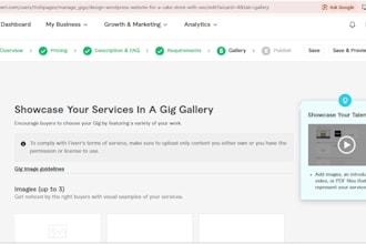 design wordpress website for a cake store with seo