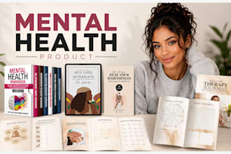 design mental health workbook self help ebook therapy workbook digital products