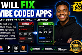 fix vibe coding app claude code lovable bolt cursor ai app bug fix deploy base44