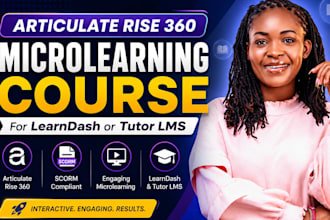 build articulate rise 360 scorm microlearning course for learndash or tutor lms