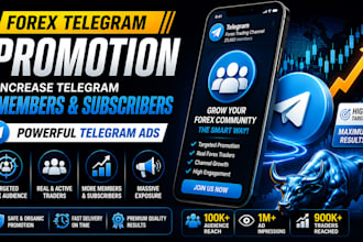 forex telegram promotion, increase telegram members, subscribers, telegram ads