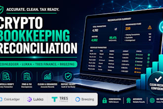 reconcile coinledger, lukka, tres finance and breezing bookkeeping records