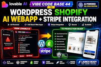 lovable ai vibe code base 44 to wordress shopify ai webapp stripe integration