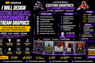 design custom whatnot overlays, scoreboards and stream graphics