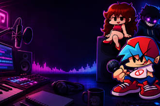 do custom friday night funkin song for your mod, fnf cover, sprite sheet,