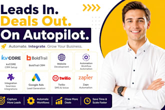 setup kvcore boldtrail CRM website automation integration google ads twilio zaps