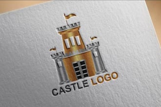 design high quality castle logo with free source file