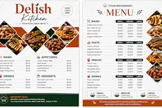 design restaurant menu food menu price list spa salon menu checklist sell sheets