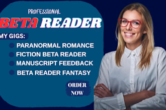 beta read your romance, fantasy, paranormal romance novel