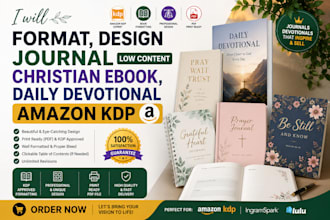 format, design journal low content, christian ebook, daily devotional amazon kdp