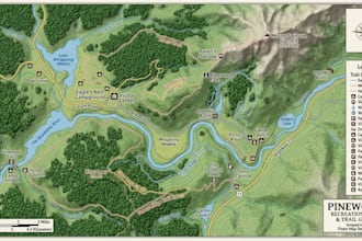 create beautiful illustrated maps, terrain maps hiking map and travel guides