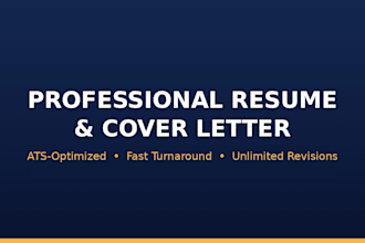 write a professional resume and cover letter