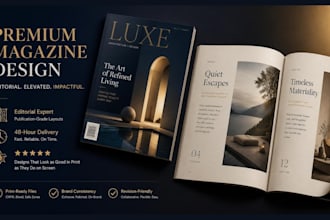 create luxury editorial magazine, catalog brochure, annual report publication