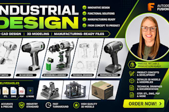 do industrial product design, 3d cad, rendering, 3d modeling and manufacturing