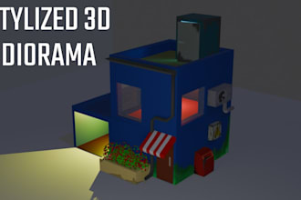 model stylized 3d low poly environments and dioramas