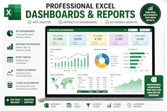 create professional excel dashboards, reports