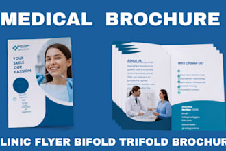 design medical healthcare dental clinic flyer bifold trifold brochure