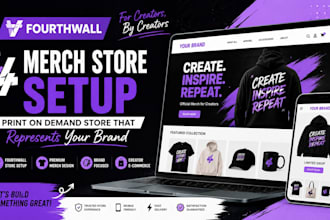 fourthwall website print on demand merch store setup ecommerce tshirt design pod