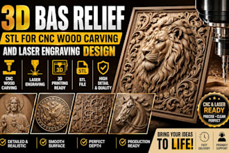 create 3d bas relief stl for cnc wood carving