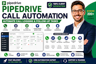 automate pipedrive call logging, dispositions and stage based follow ups