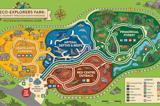 design zoo maps, visitor maps, facility maps and wayfinding guides