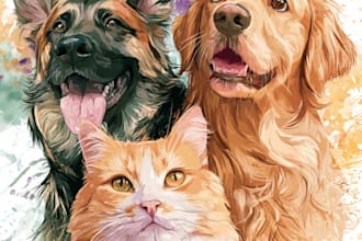 draw a caricature of your dog cat or other pet