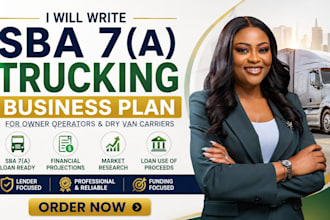 write sba 7a owner operator dry van trucking business plans for loan approval