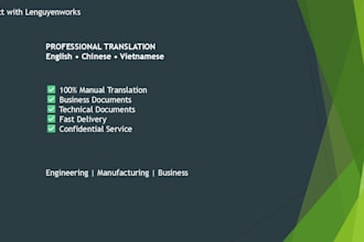 translate english, chinese and vietnamese manually