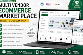 build a multi vendor ecommerce marketplace website and multi vendor website