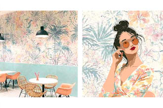 draw watercolor or digital illustration for commercial use