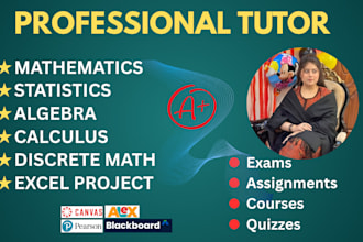 help you in math algebra discrete math calculus mathematics and excel projects