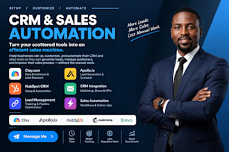 setup apollo io hubspot monday crm zapier honeybook clay make com pipedrive