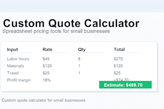 create a custom quote calculator for your small business