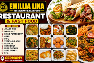 design professional restaurant and food menu design
