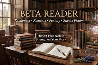 beta read romantasy, romance, and fantasy books