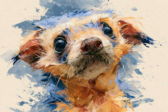draw watercolor animal illustration art for you