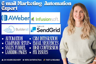 setup aweber infusionsoft builderall sendgrid landing page email marketing CRM
