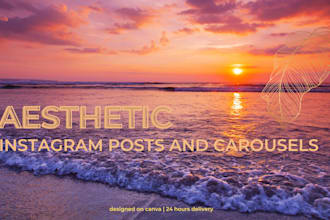 design aesthetic instagram posts and carousel in canva