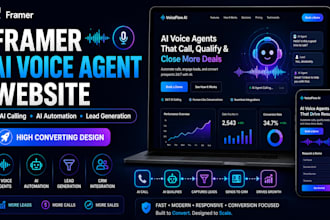 design framer ai automation voice calling agent, lead generation booking website