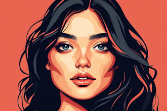 paint an custom vector art portrait illustration