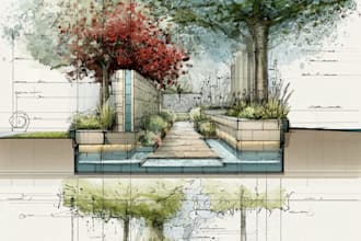 create a landscape site plan and design