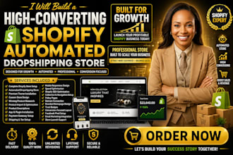 build shopify automated dropshipping store, shopify website