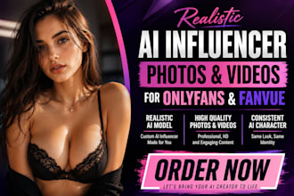 create a realistic ai influencer photos and videos for onlyfans and fanvue model